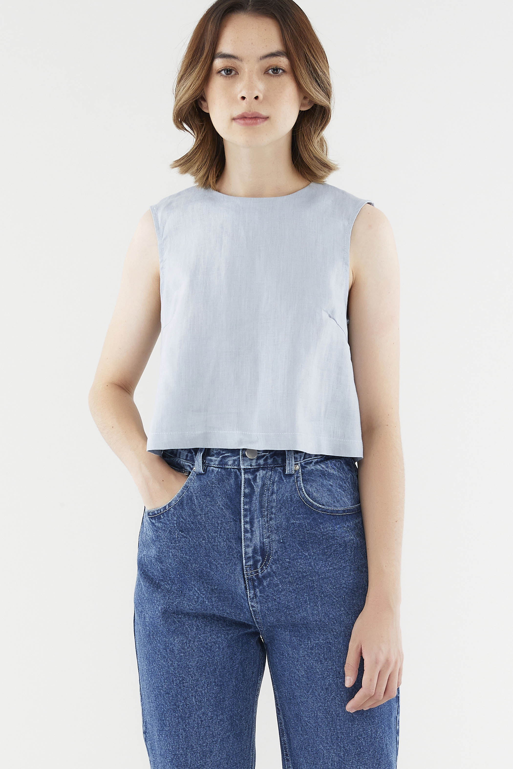 Macee Linen Crop Top
