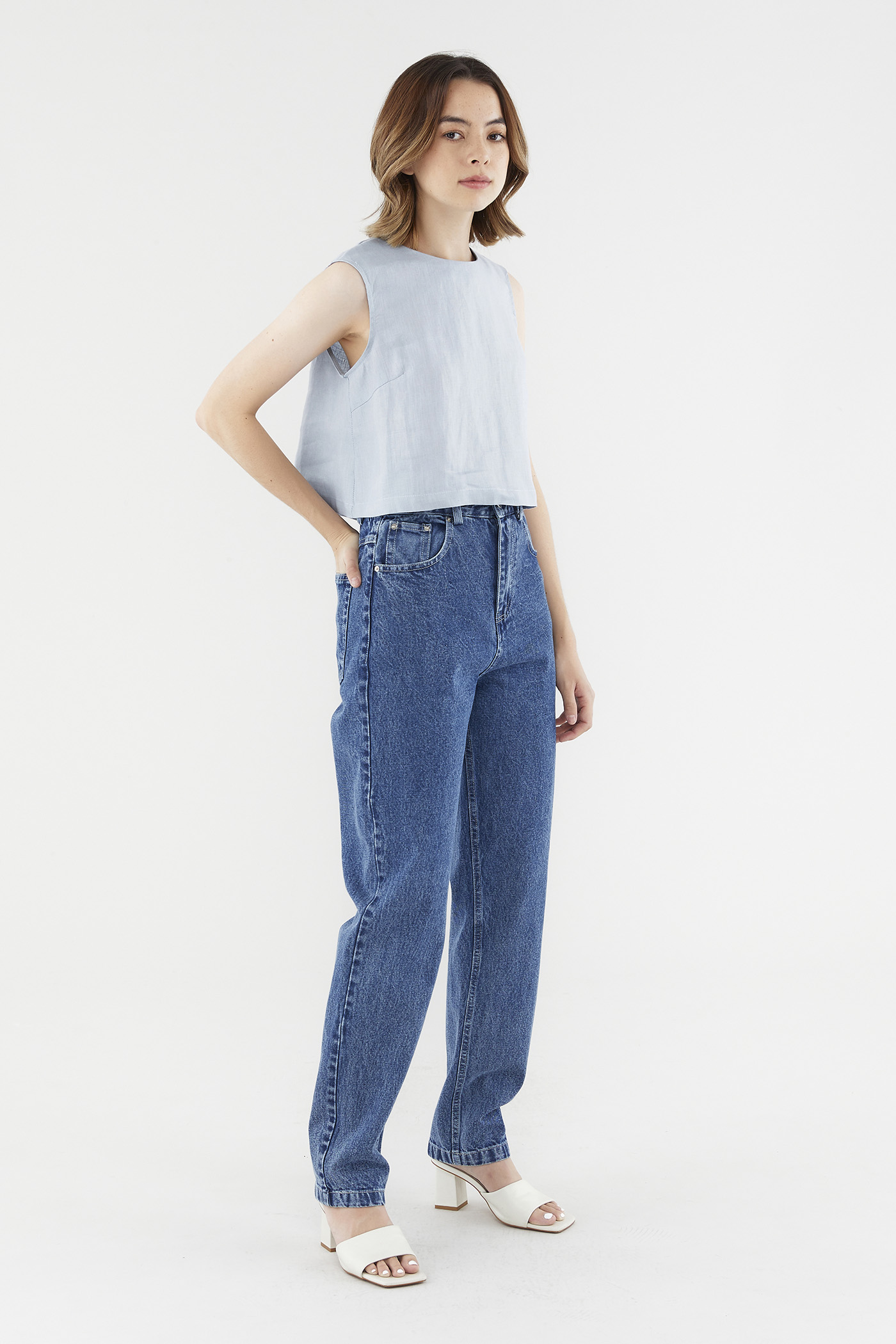 Macee Linen Crop Top