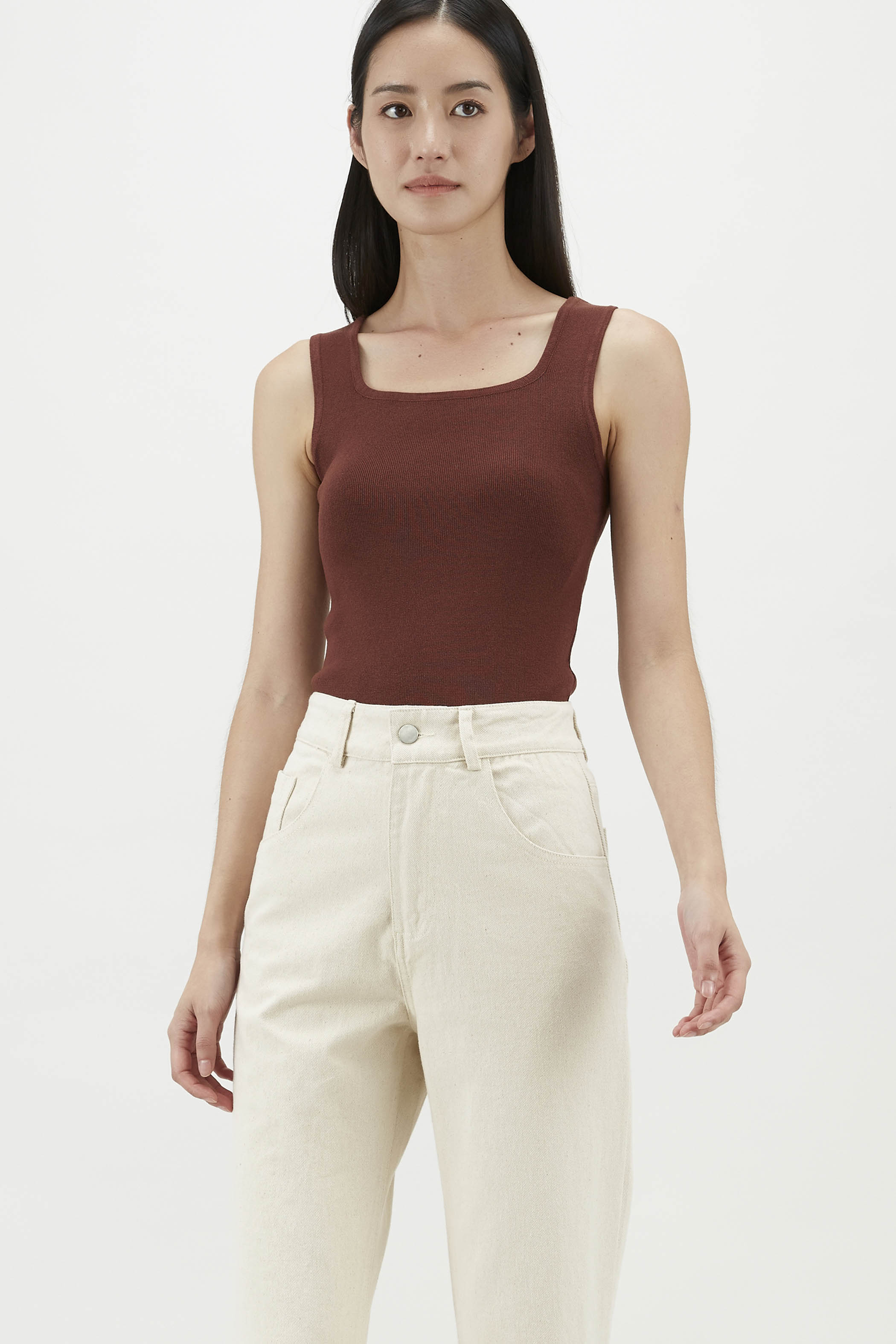 Aspen Square-neck Knit Top 