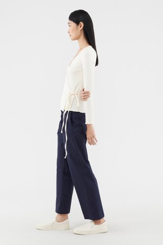 Nadina Ribbed Wrap Blouse