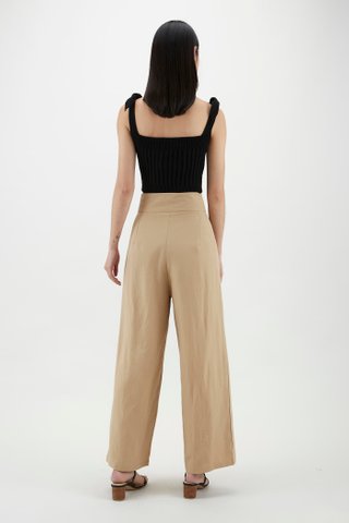 Faydra Tie-Strap Ribbed Top