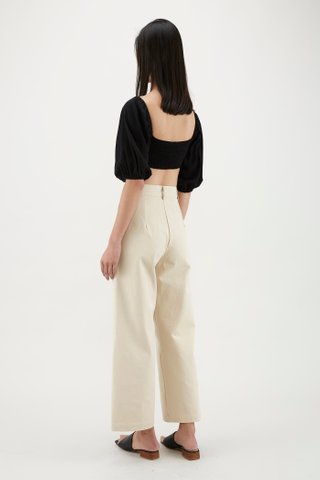 Sylar Puff-Sleeve Crop Blouse