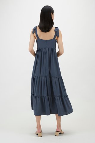 Greeta Tie-Strap Tiered Dress