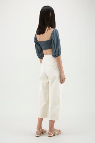 Sylar Puff-Sleeve Crop Blouse