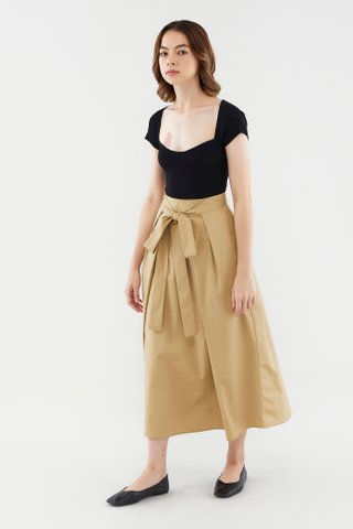 Ryley Tie-Front Midi Skirt