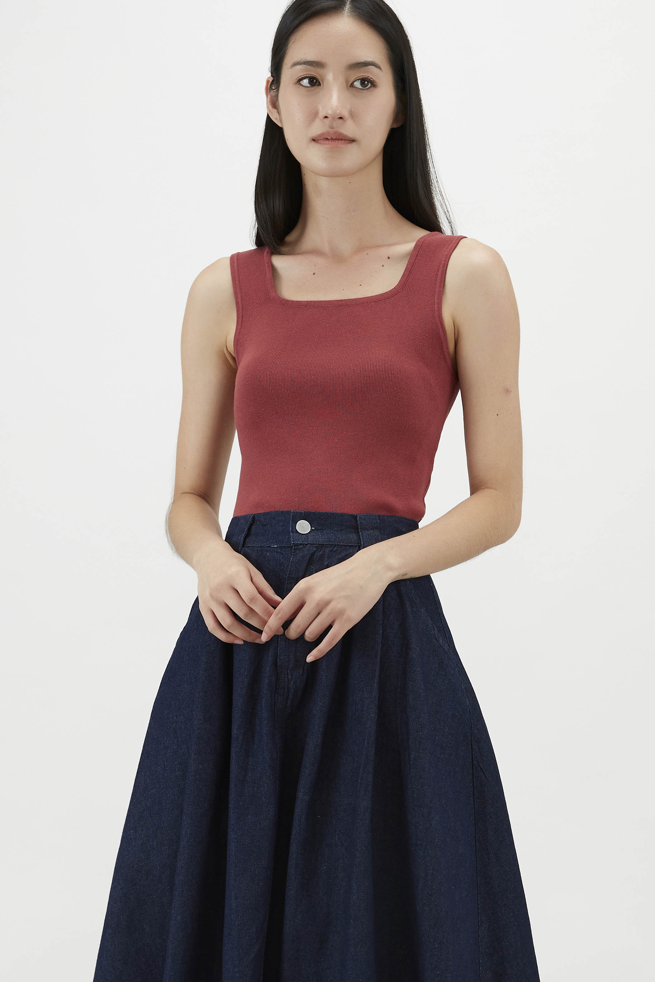Aspen Square-neck Knit Top