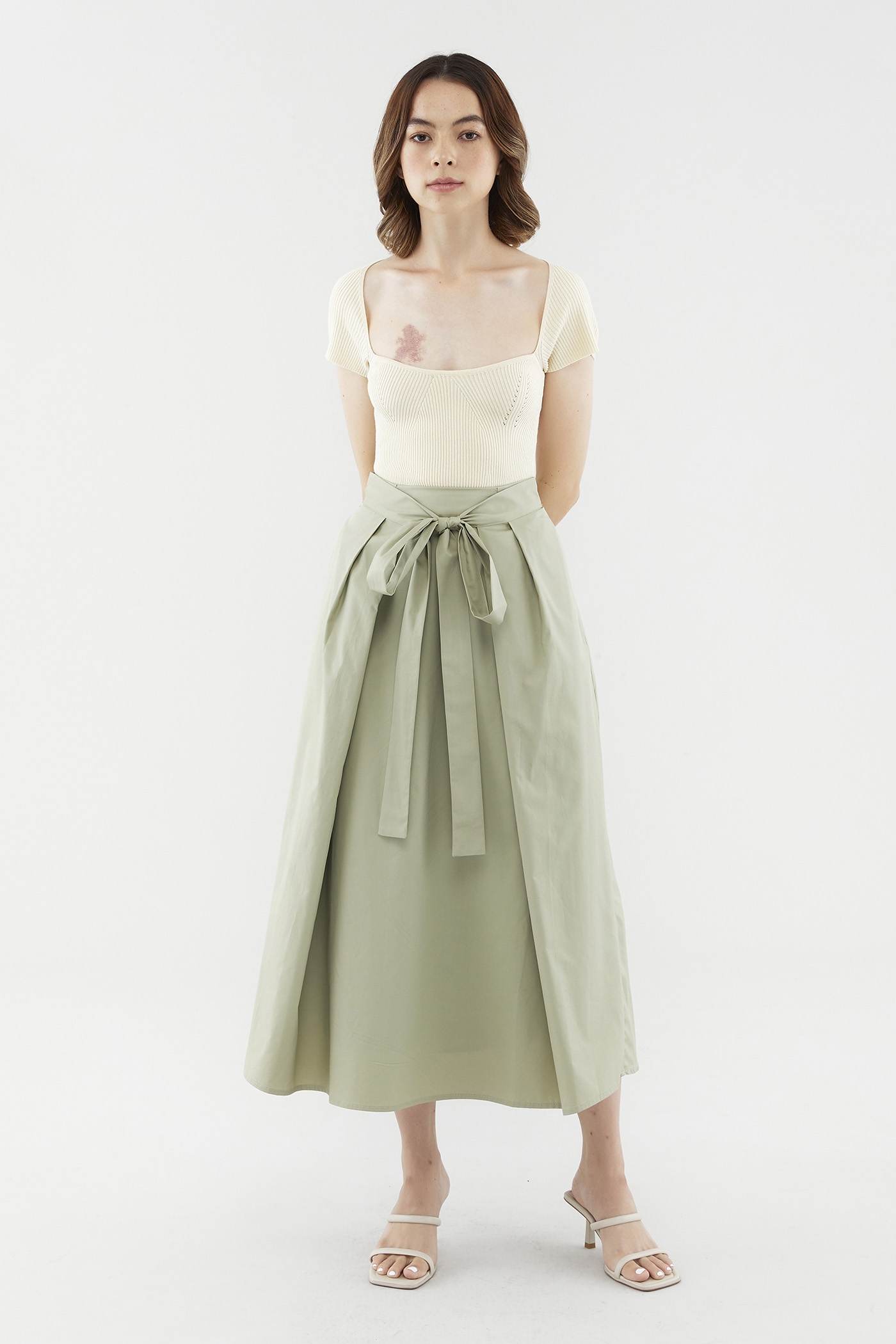 Ryley Tie-Front Midi Skirt