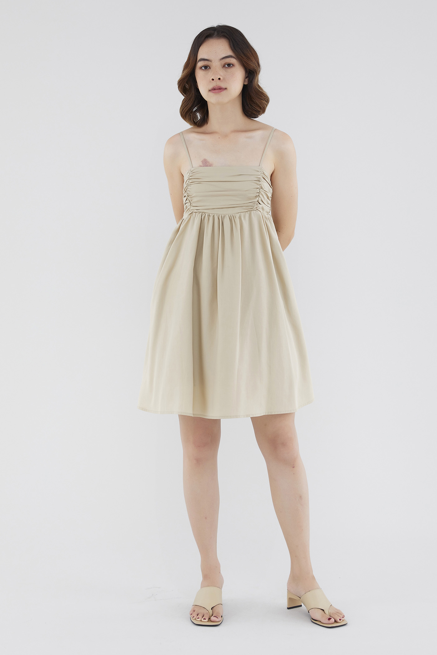 Raella Ruched-Front Mini Dress