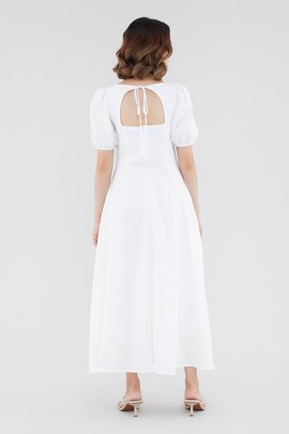 Pollee Linen Puff-Sleeve Dress