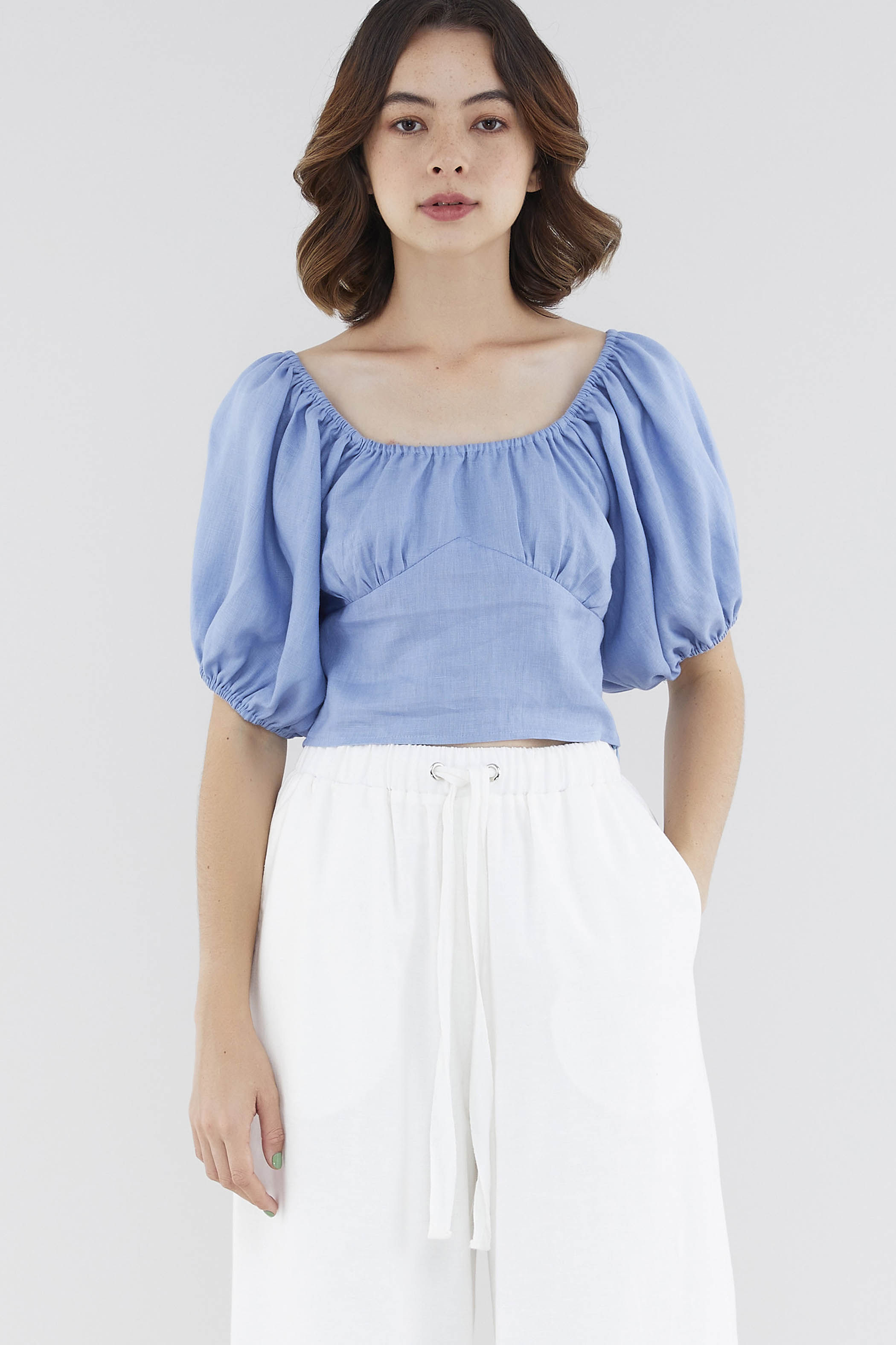 Cascy Linen Off-Shoulder Blouse