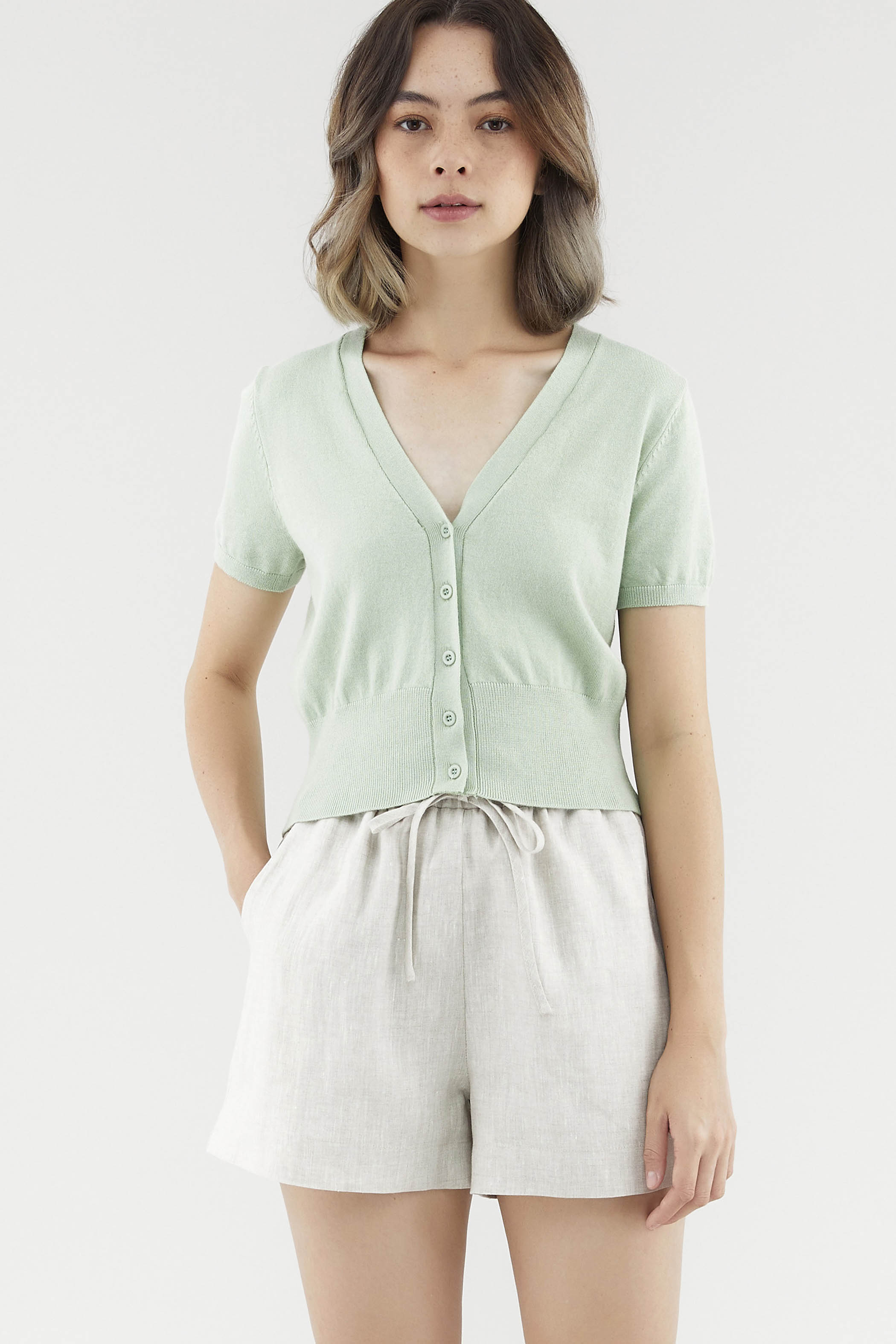 Alyvia Button-Down Knit Top