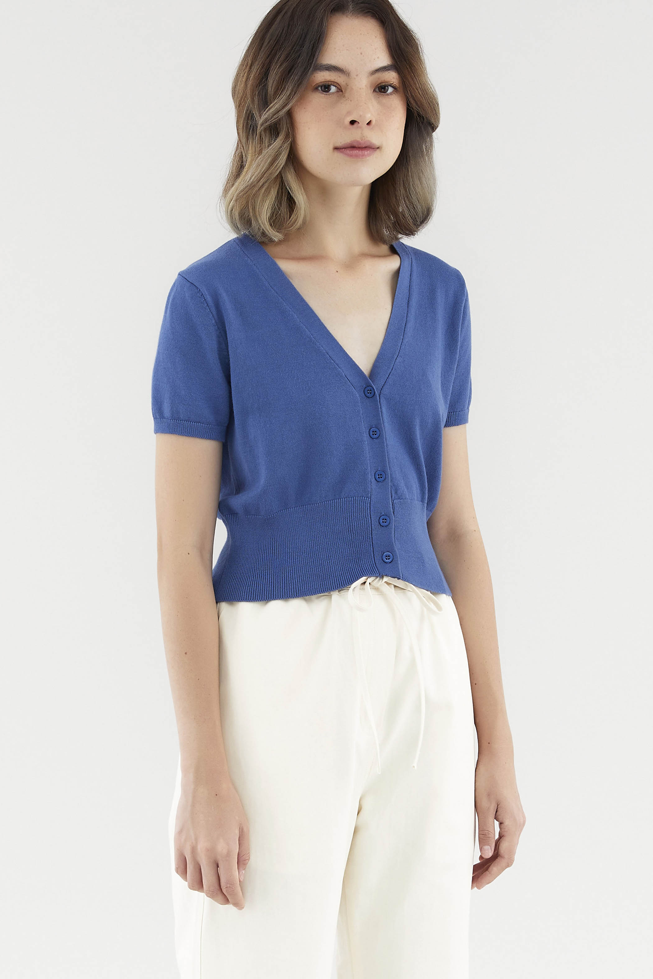 Alyvia Button-Down Knit Top