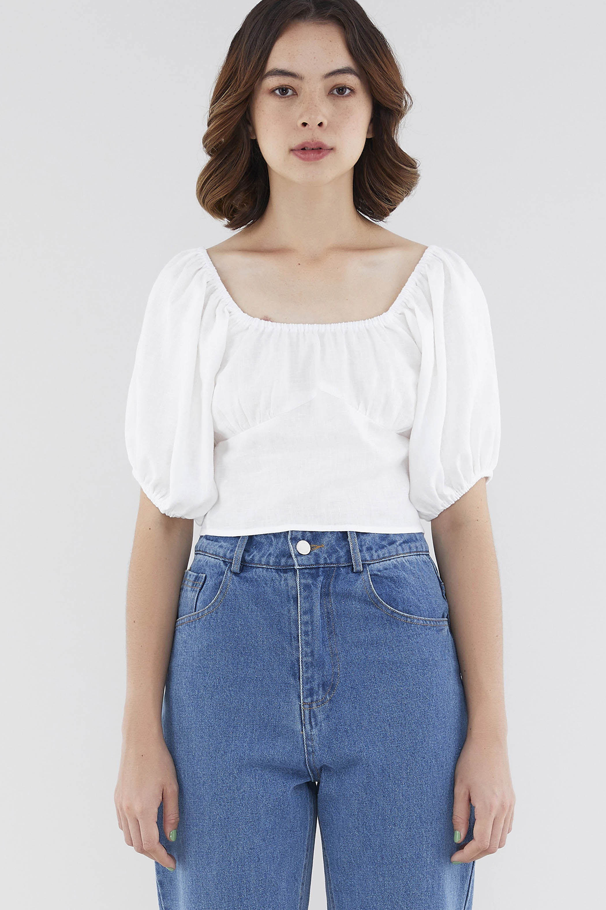 Cascy Linen Off-Shoulder Blouse