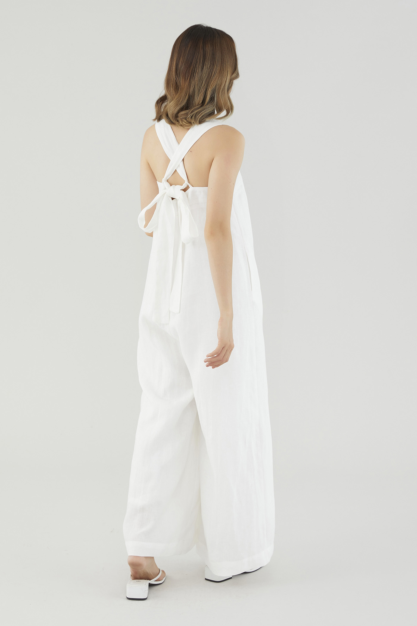 Dorene Linen Tie-Back Jumpsuit