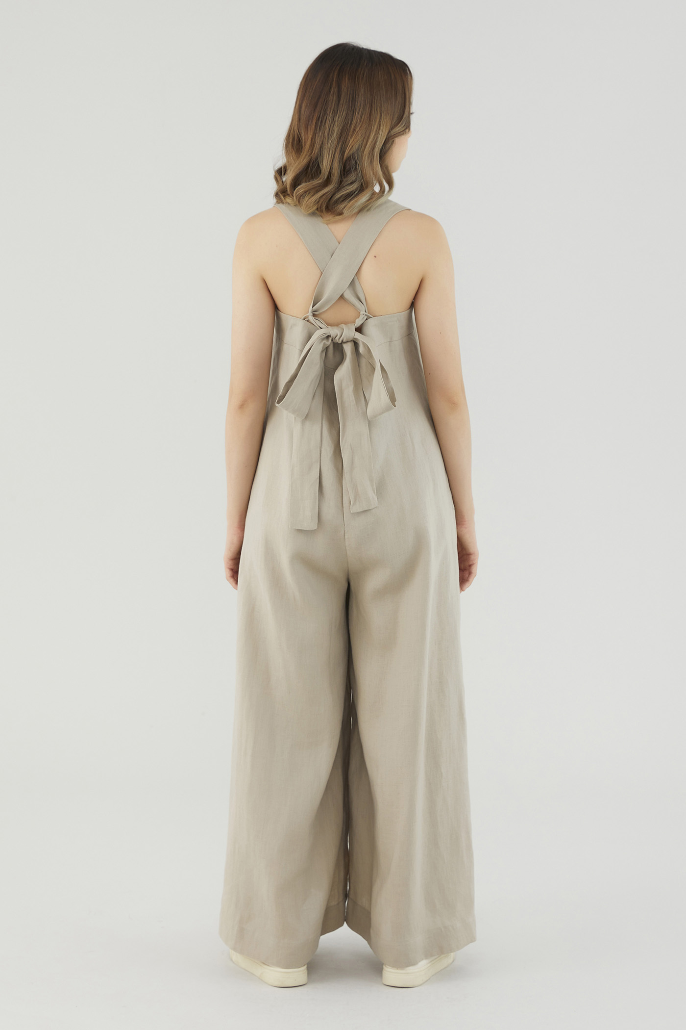 Dorene Linen Tie-Back Jumpsuit