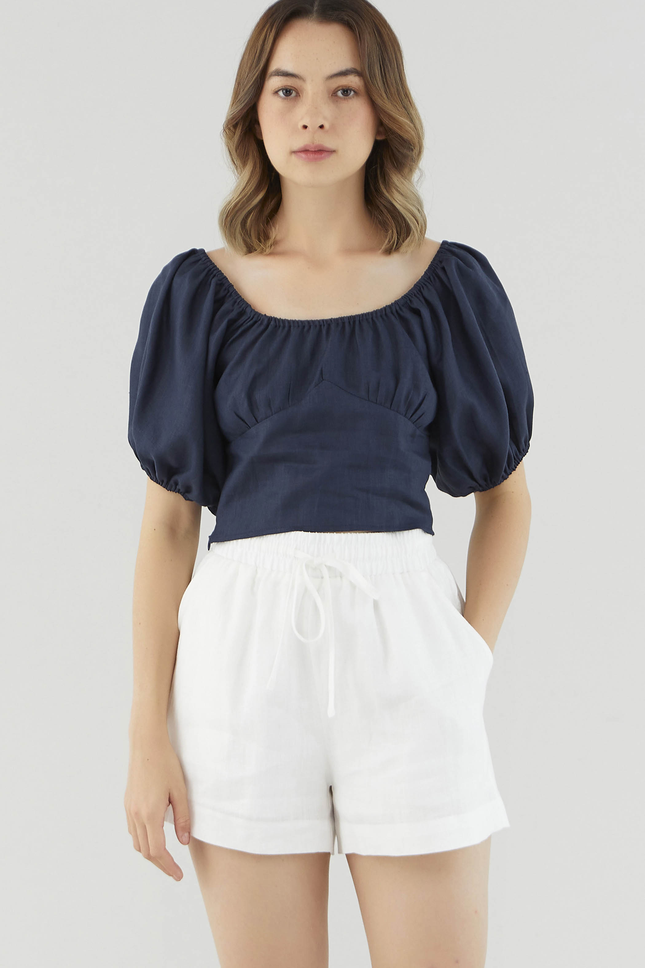 Cascy Linen Off-Shoulder Blouse