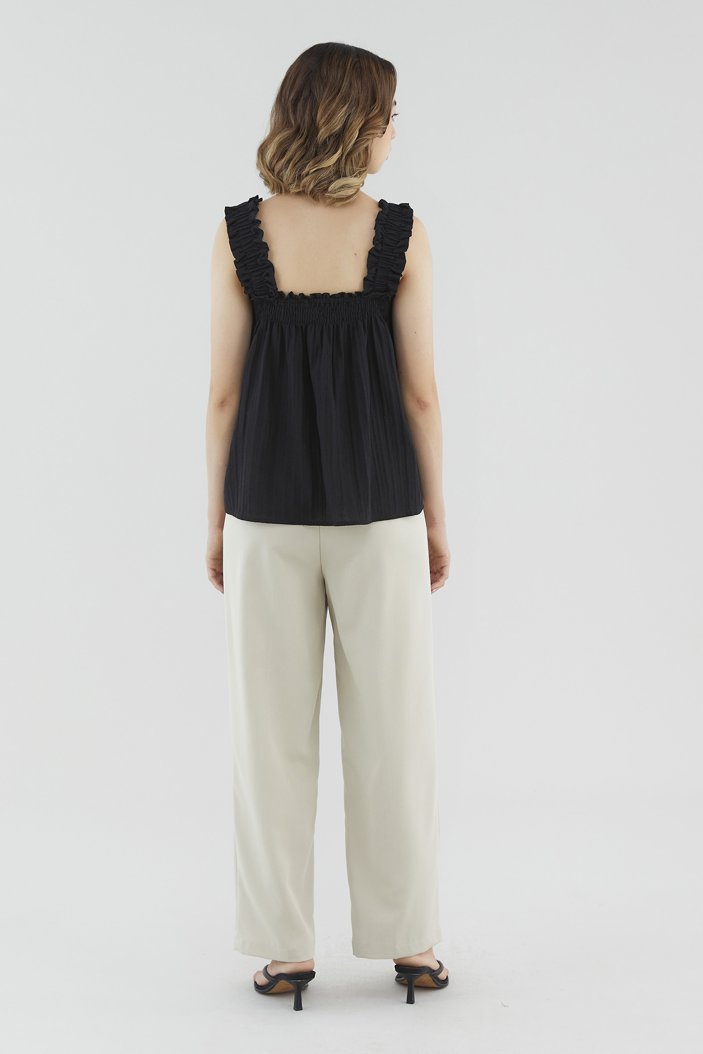 Tosha Shirred-Neck Top