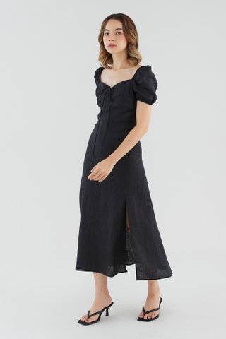 Clarene Linen Tie-Front Dress