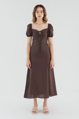 Clarene Linen Tie-Front Dress