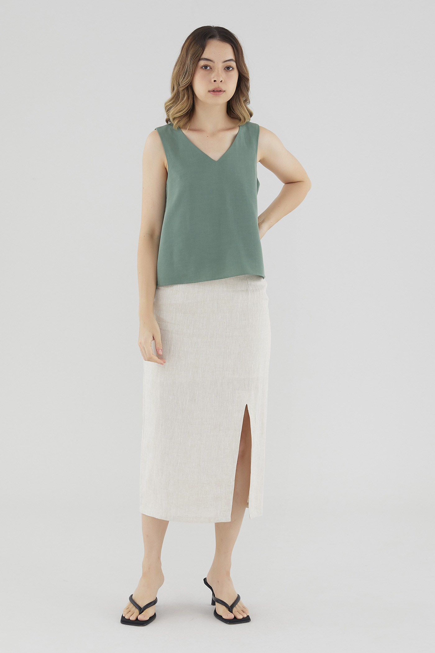 Elisia Linen Slip Skirt