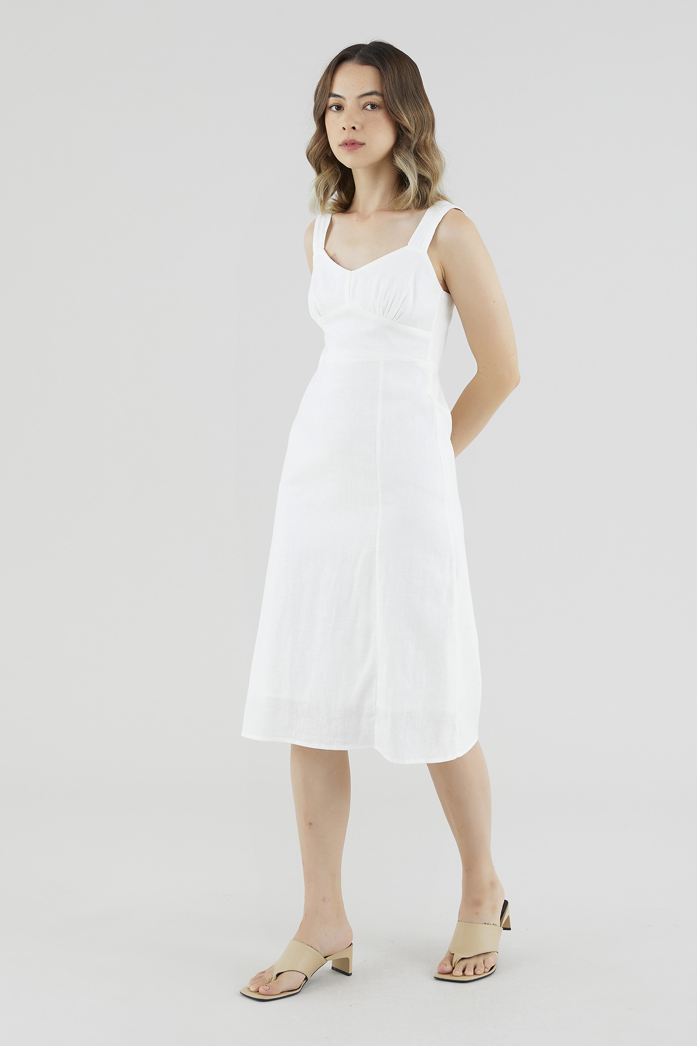 Mayven Linen Ruched Dress