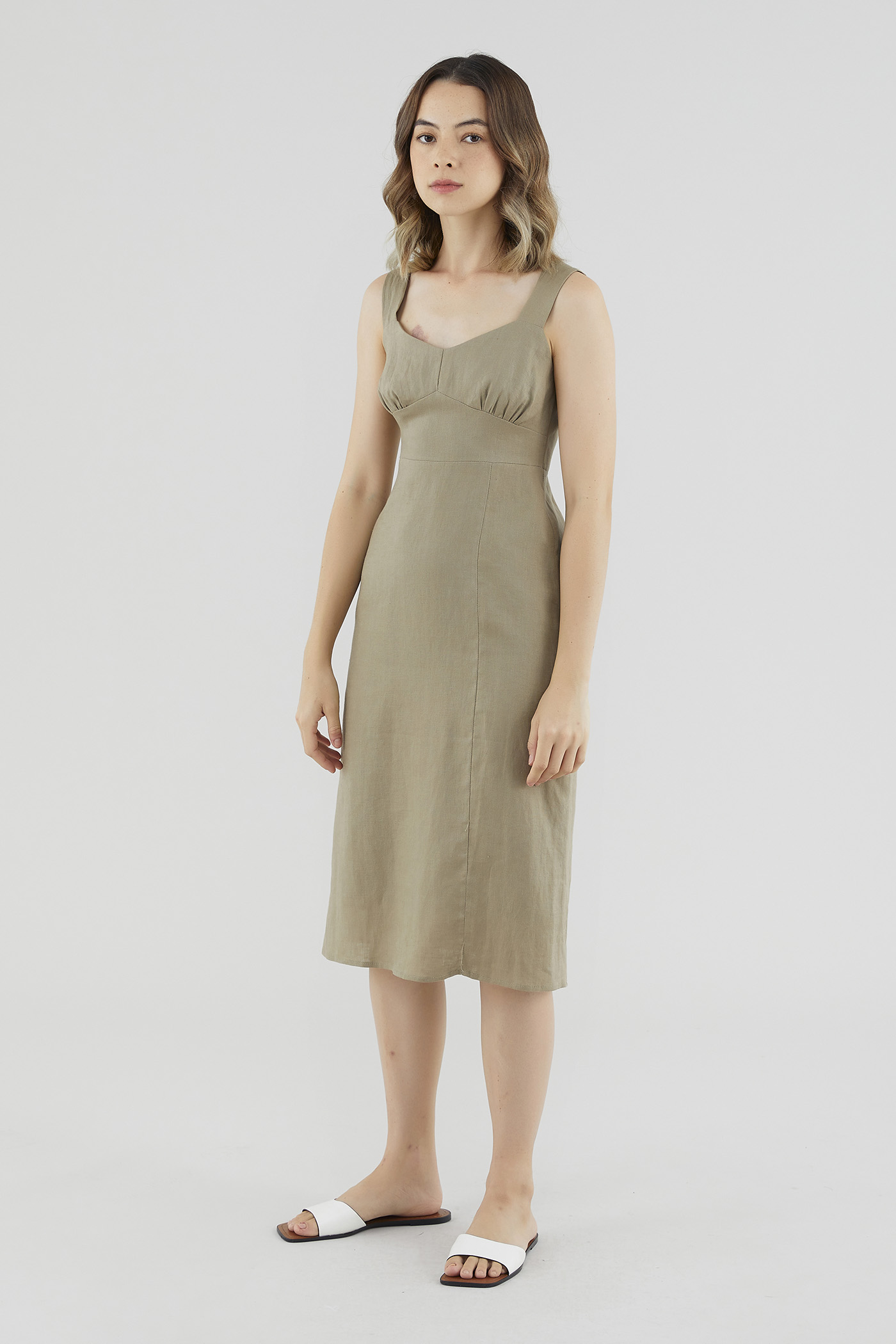 Mayven Linen Ruched Dress