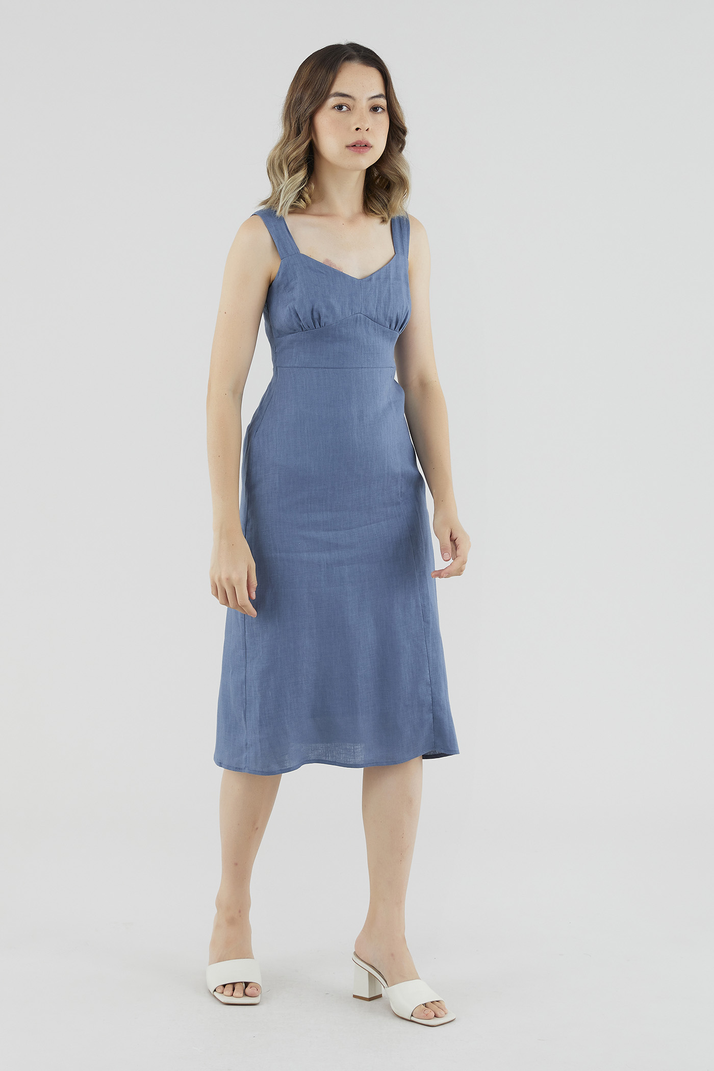 Mayven Linen Ruched Dress