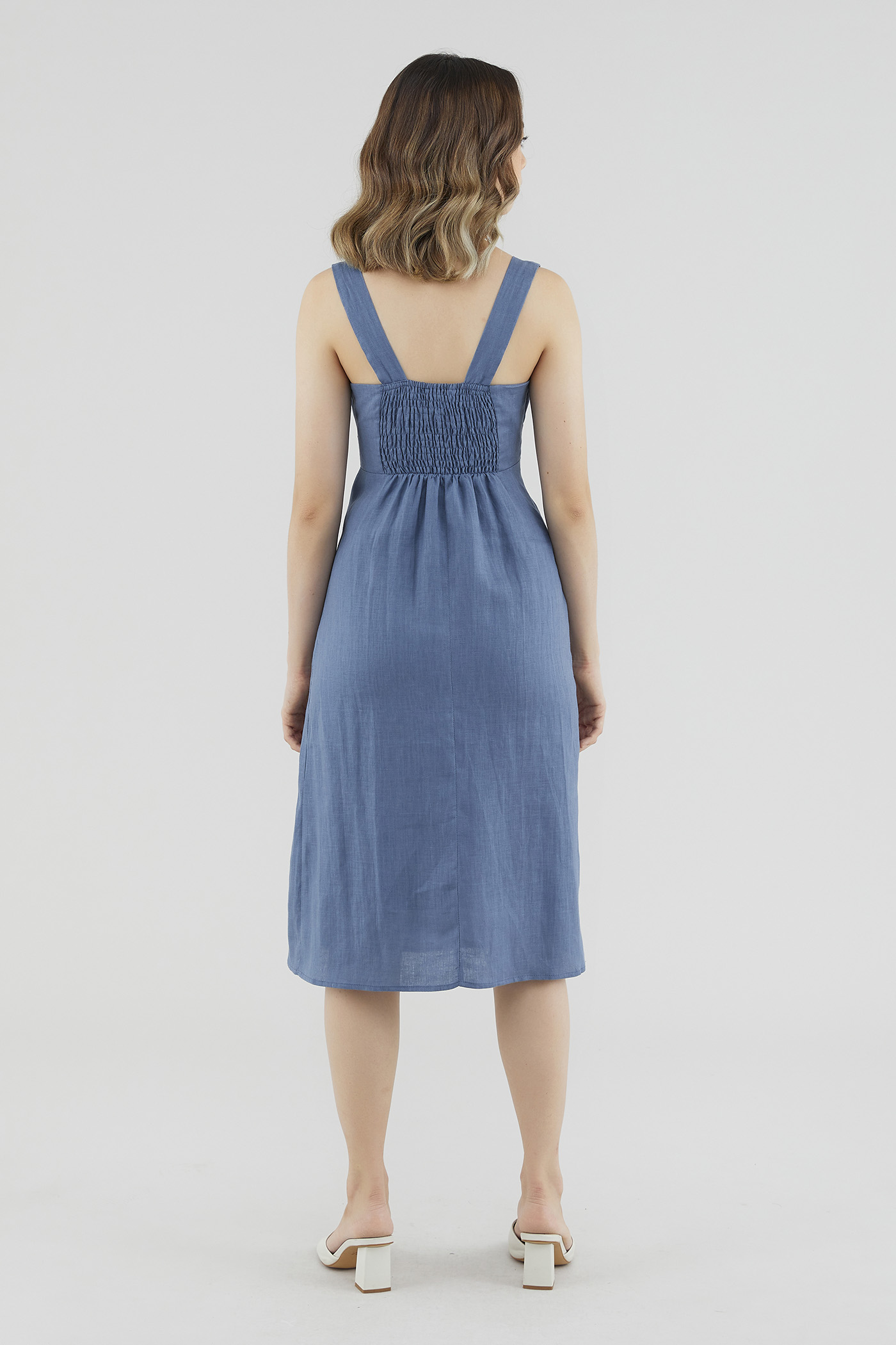 Mayven Linen Ruched Dress