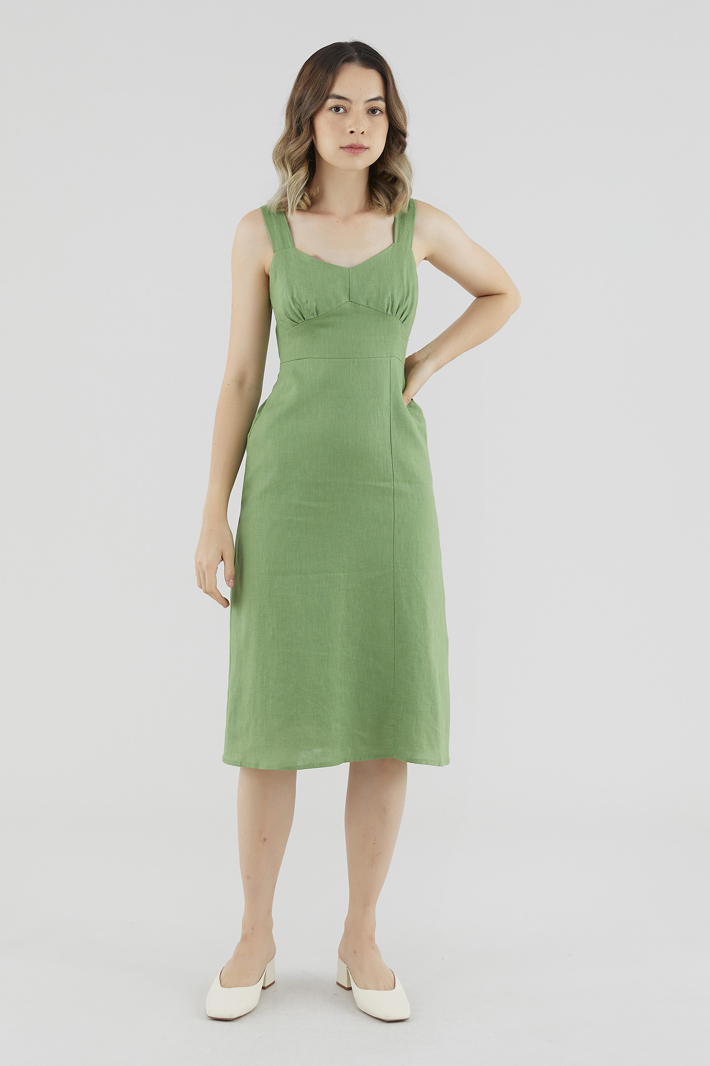 Mayven Linen Ruched Dress