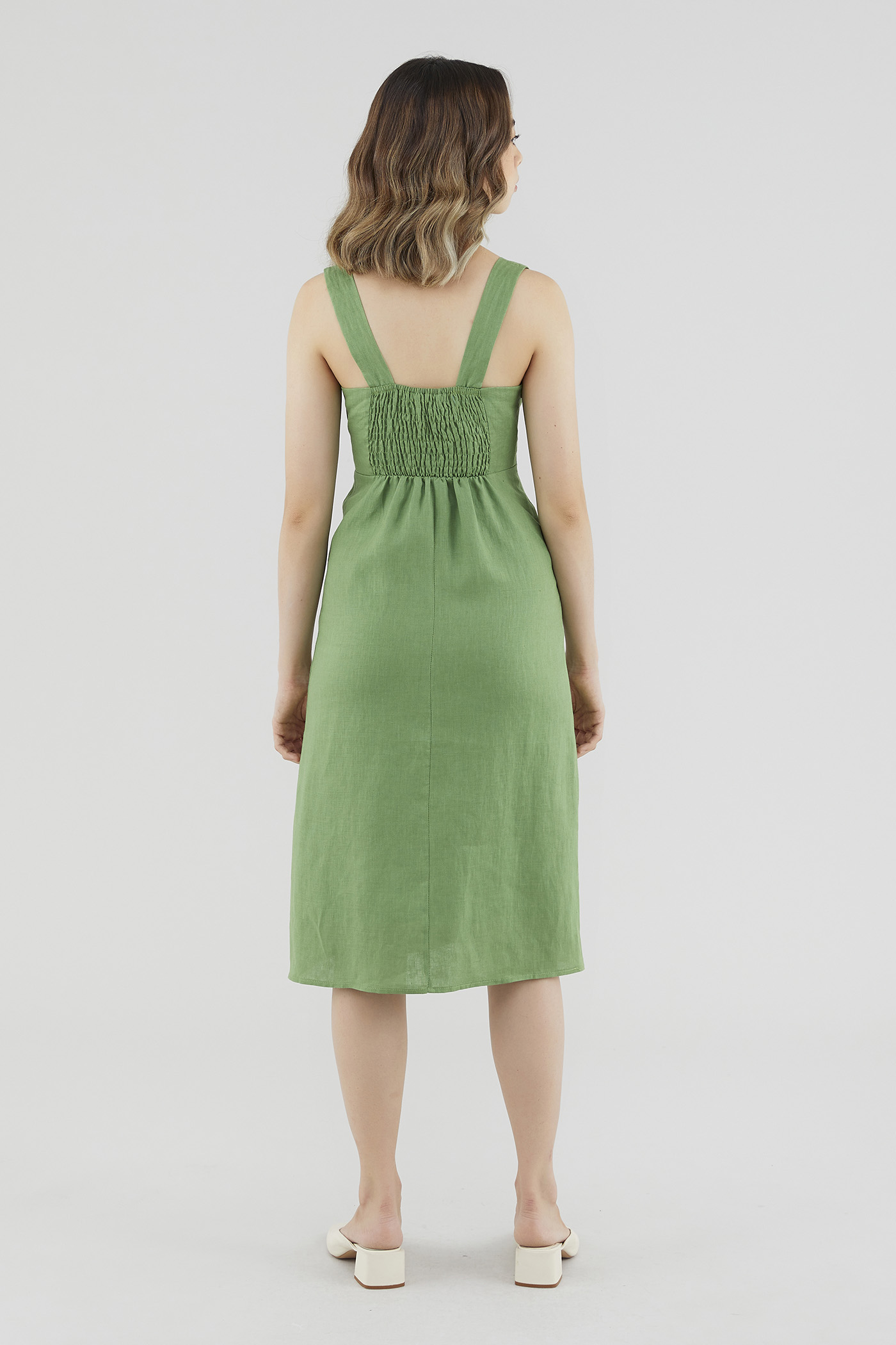 Mayven Linen Ruched Dress