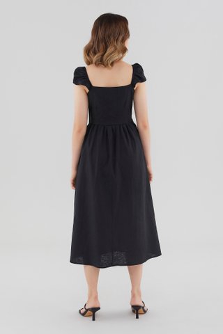 Sybil Linen Cap-Sleeve Dress