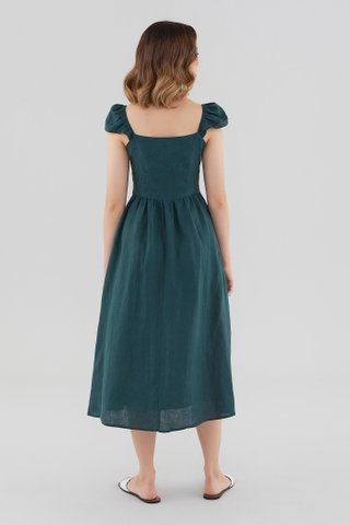 Sybil Linen Cap-Sleeve Dress