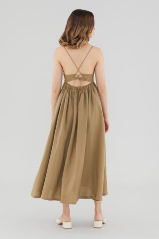 Laurine Linen Tie-Back Dress