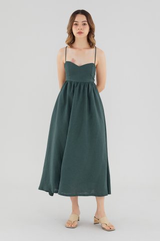 Laurine Linen Tie-Back Dress