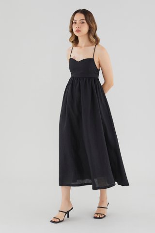 Laurine Linen Tie-Back Dress
