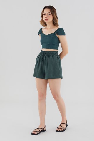 Jacki Linen Cap-Sleeve Blouse