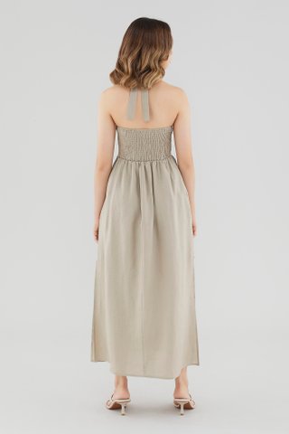 Kaliyah Linen Halter-Neck Dress