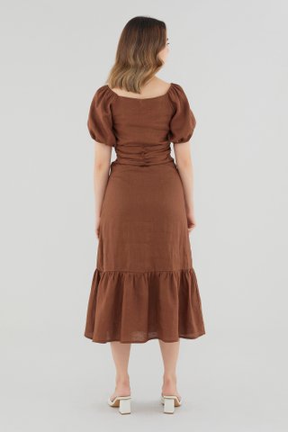 Ulyssa Linen Ruched Waist Dress