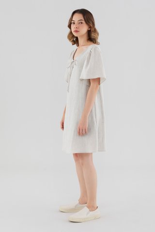Kalinda Linen V-Neck Dress