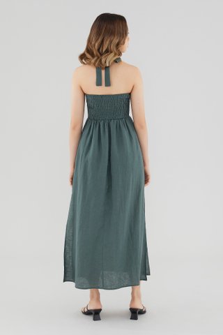 Kaliyah Linen Halter-Neck Dress