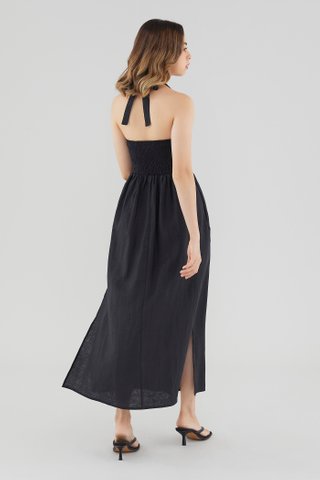 Kaliyah Linen Halter-Neck Dress