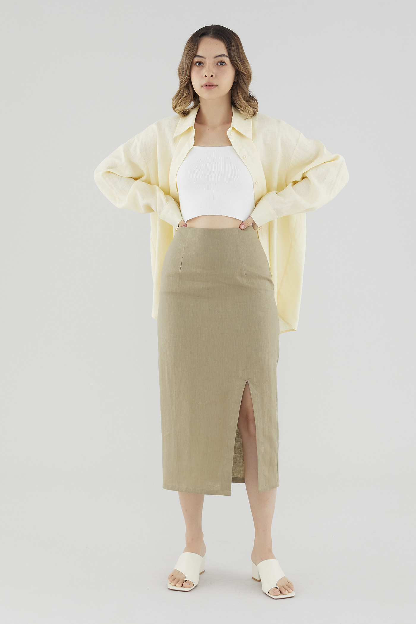 Elisia Linen Slip Skirt