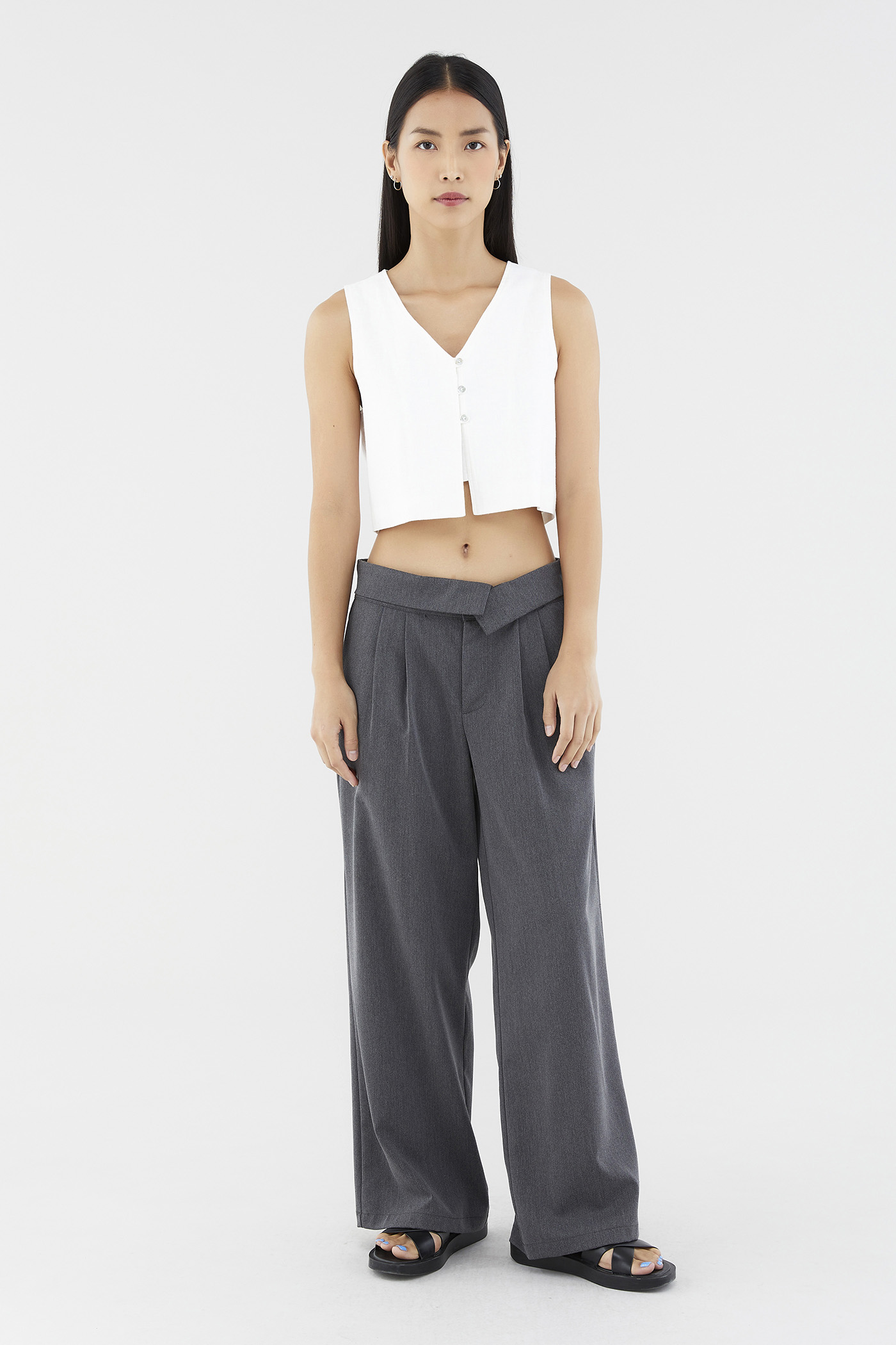 Henrik Low-Rise Wide Leg Pants