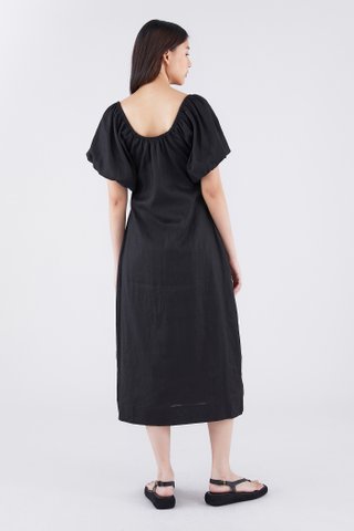 Torine Linen Puff Sleeve Dress