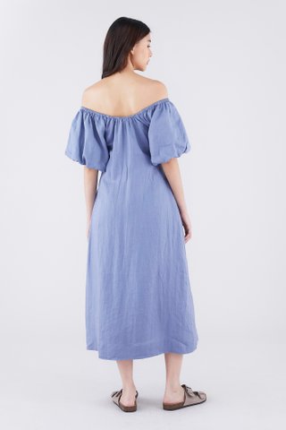 Torine Linen Puff Sleeve Dress