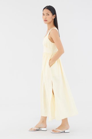 Aubray Linen Ruched Dress
