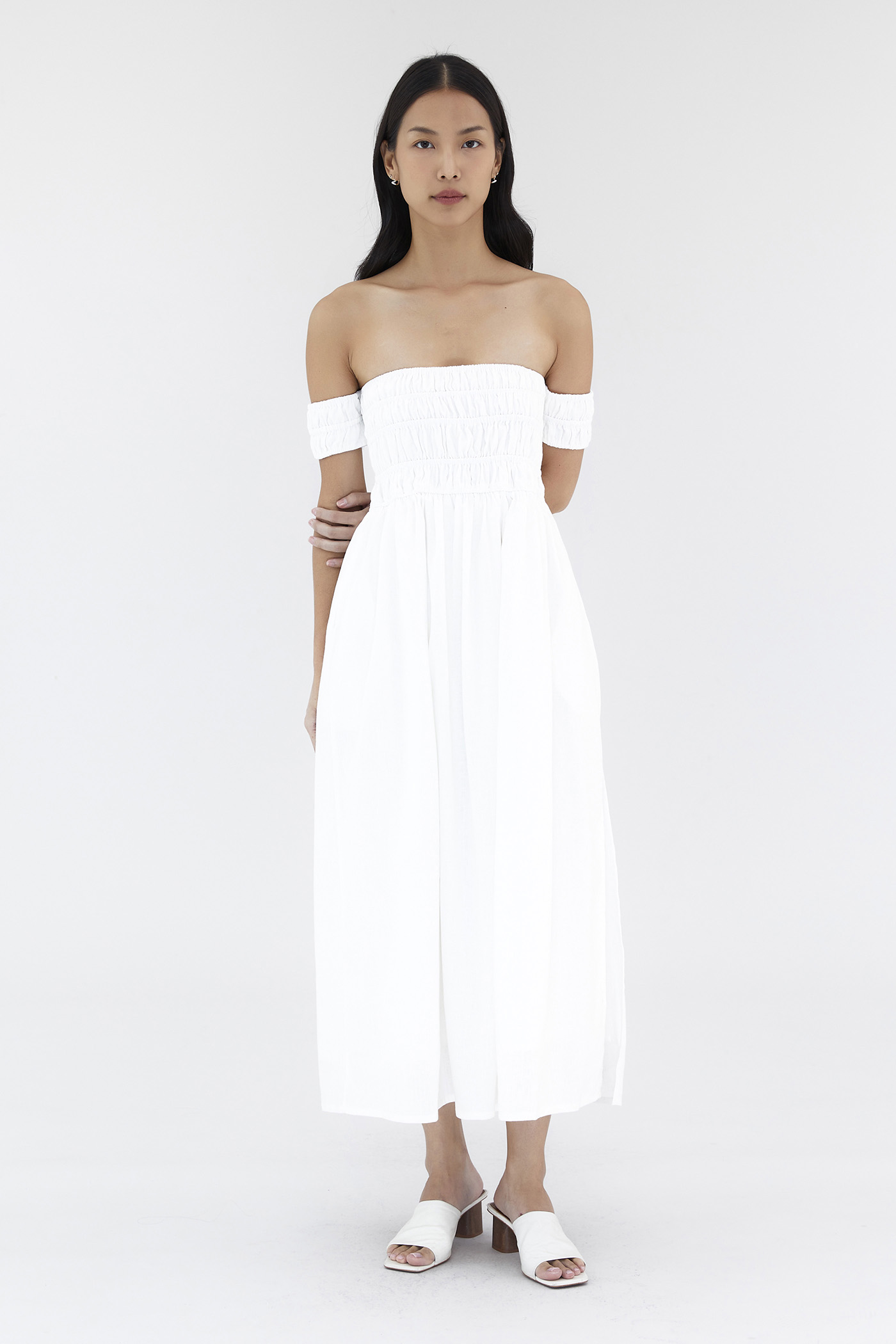 Esher Linen Shirred Dress