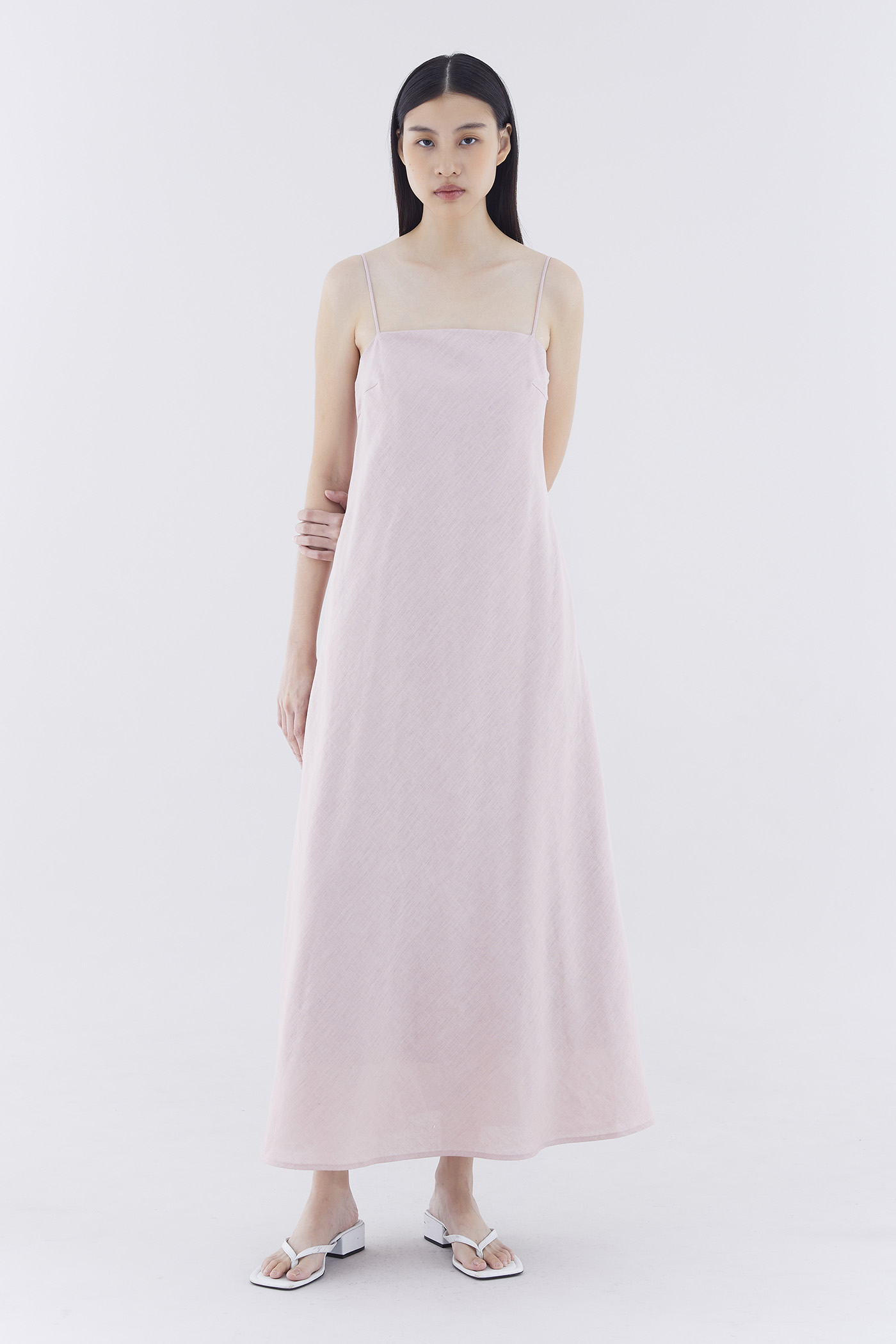 Kelva Linen Bias-Cut Dress