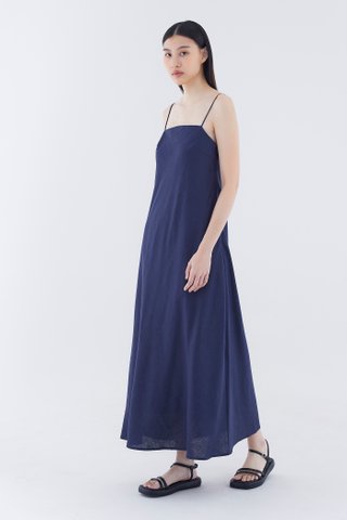 Kelva Linen Bias-Cut Dress