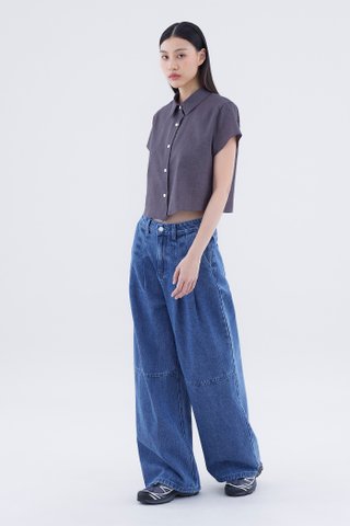 Delyse Linen Crop Shirt